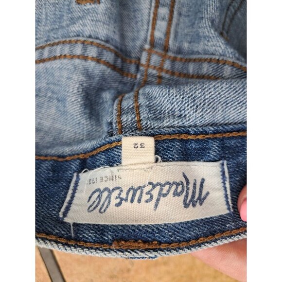 Madewell Shorts Womens 32 The Momjean Light Wash Denim Cut Offs - Picture 2 of 2